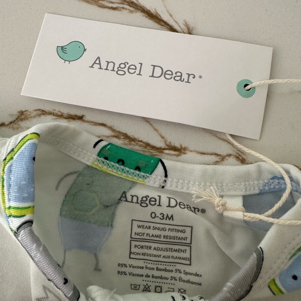 Angel Dear Zipper Footie Pajamas - Gender Neutral - NWT Bamboo - Picture 2 of 5